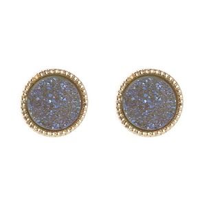 Simplistic Shimmer Crystal Round Stud Earrings
